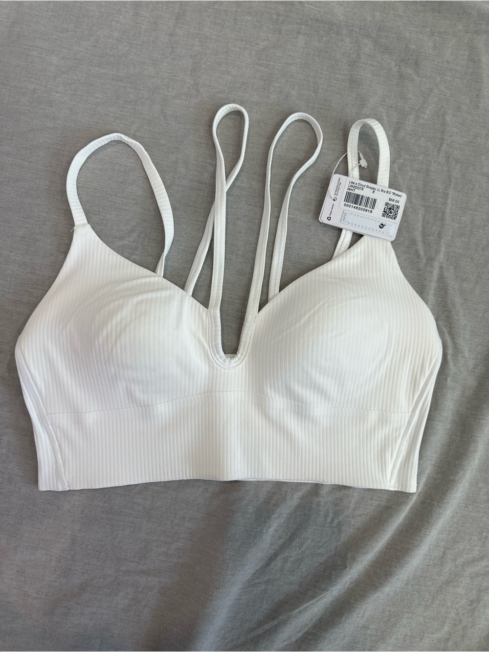 lululemon athletica White Ribbed Double-Strap Bra